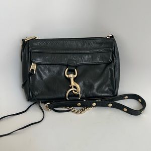 Leather black crossbody bag.